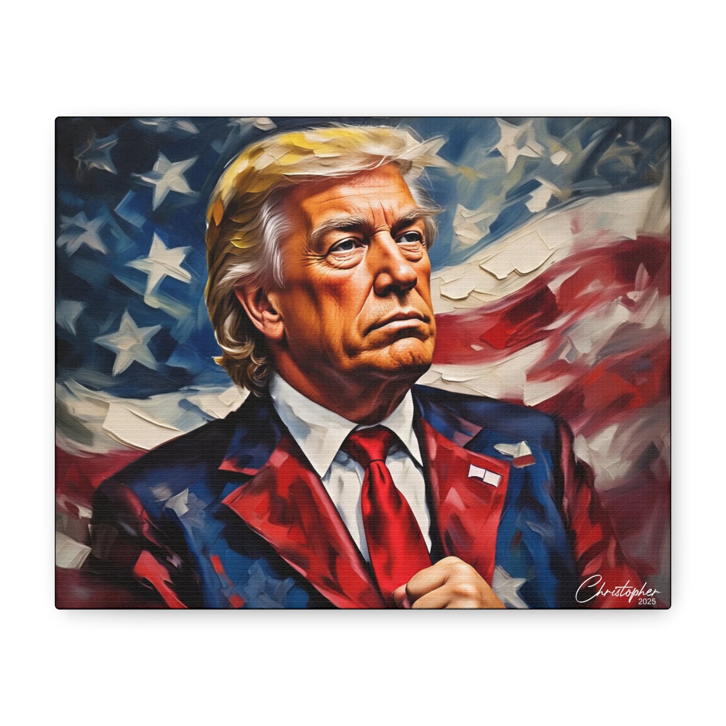 Patriotic Canvas Art, Stretched Wall Decor, Home Office, Gifts for Republicans, Political Enthusiasts, Americana Artwork