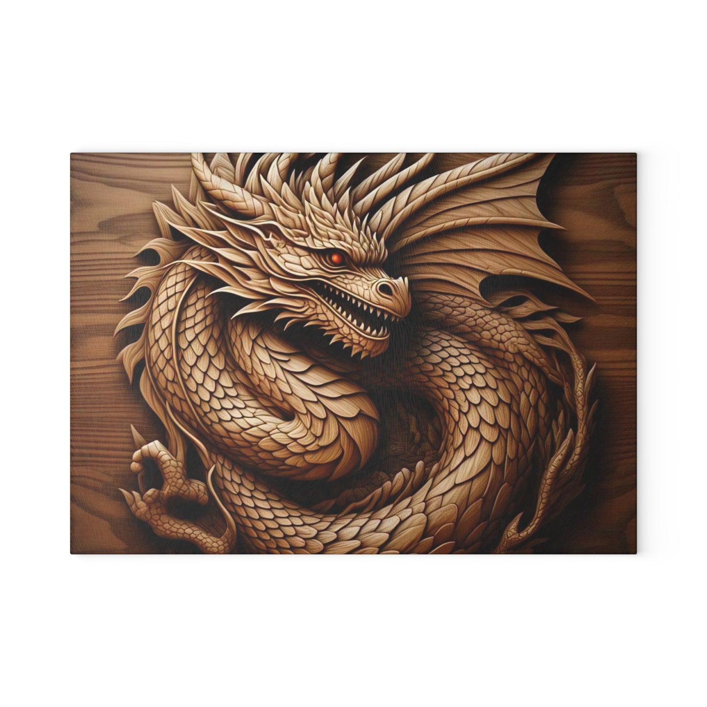 Dragon Design Glass Cutting Board, Kitchen Decor, Gift for Chefs, Fantasy Cooking Item, Unique Housewarming Present