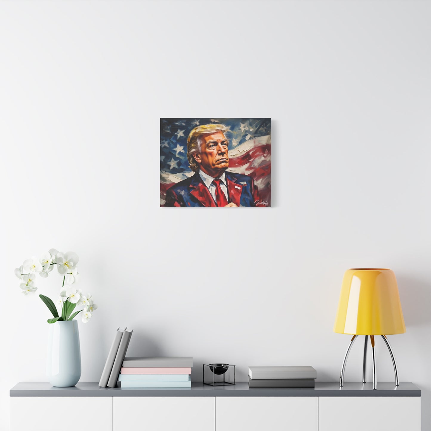 Patriotic Canvas Art, Stretched Wall Decor, Home Office, Gifts for Republicans, Political Enthusiasts, Americana Artwork