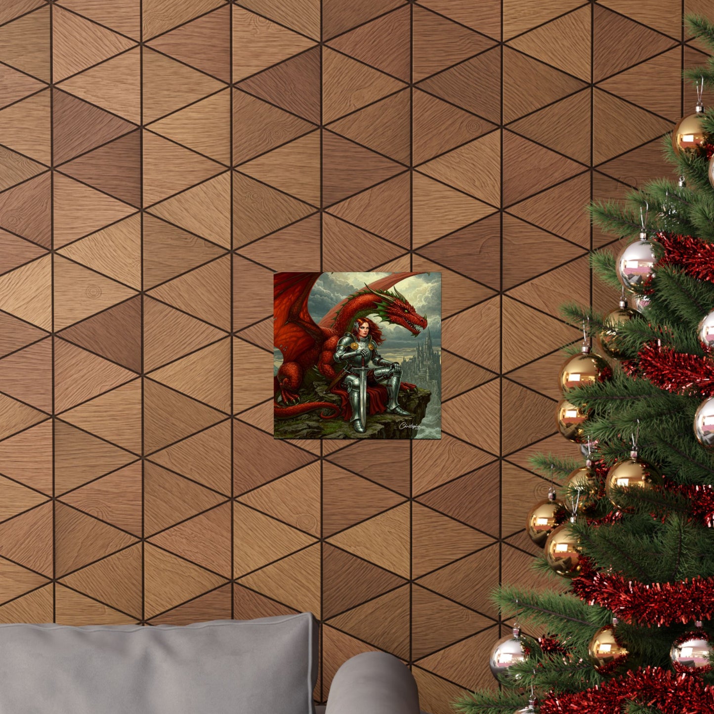 Fantasy Dragon Art Print, Horizontal Matte Poster, Fantasy Home Decor, Medieval Wall Art, Gift for Fantasy Lovers