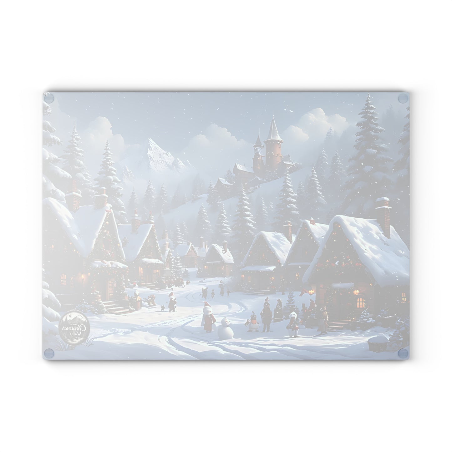 Winter Wonderland Glass Cutting Board, Holiday Kitchen Decor, Christmas Gift, Unique Cooking Accessory, Seasonal Home Style