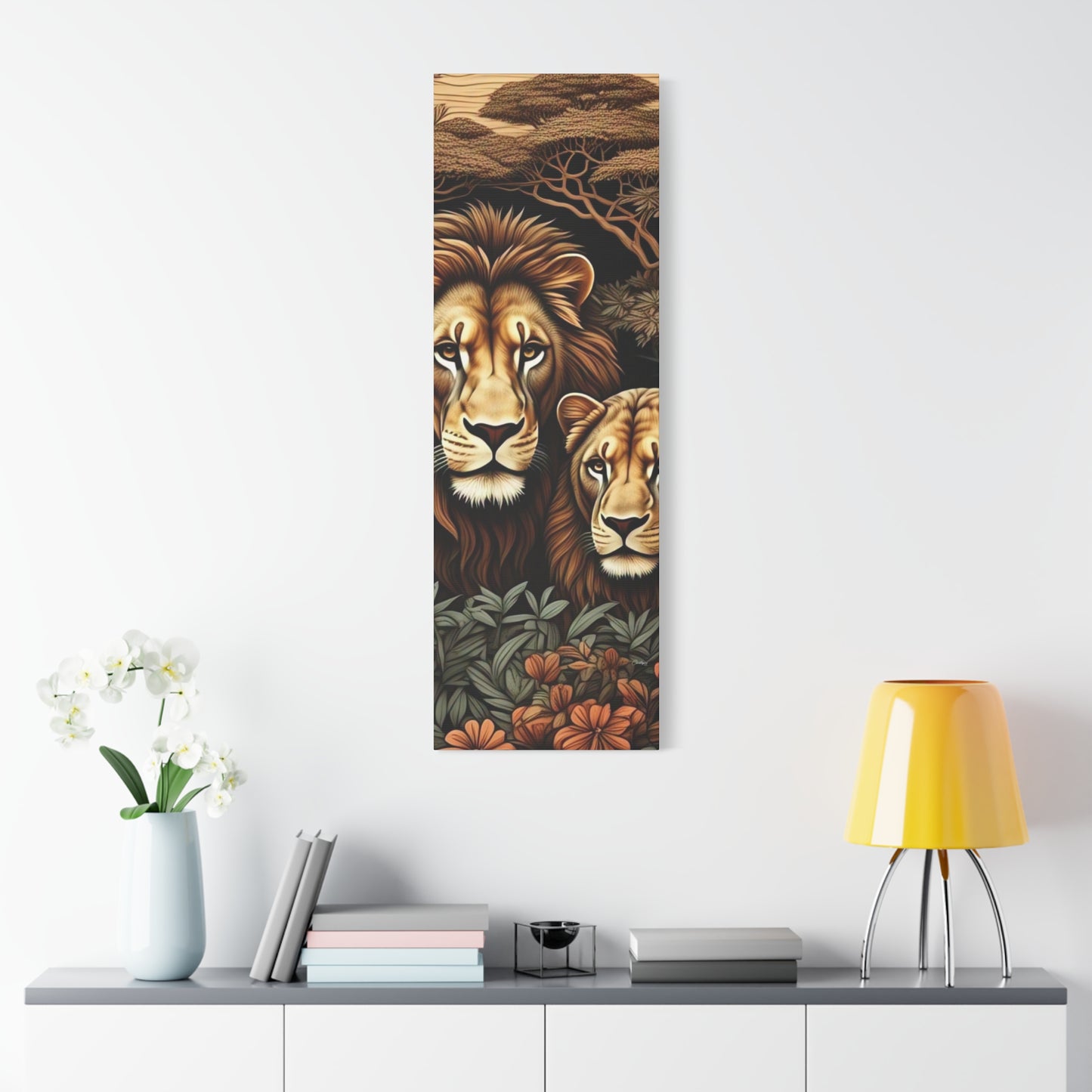 Majestic Lion Family Canvas Wall Art, Animal Lovers Decor, Wildlife Home Accent, Gift for Nature Enthusiasts, Meaningful Family Art