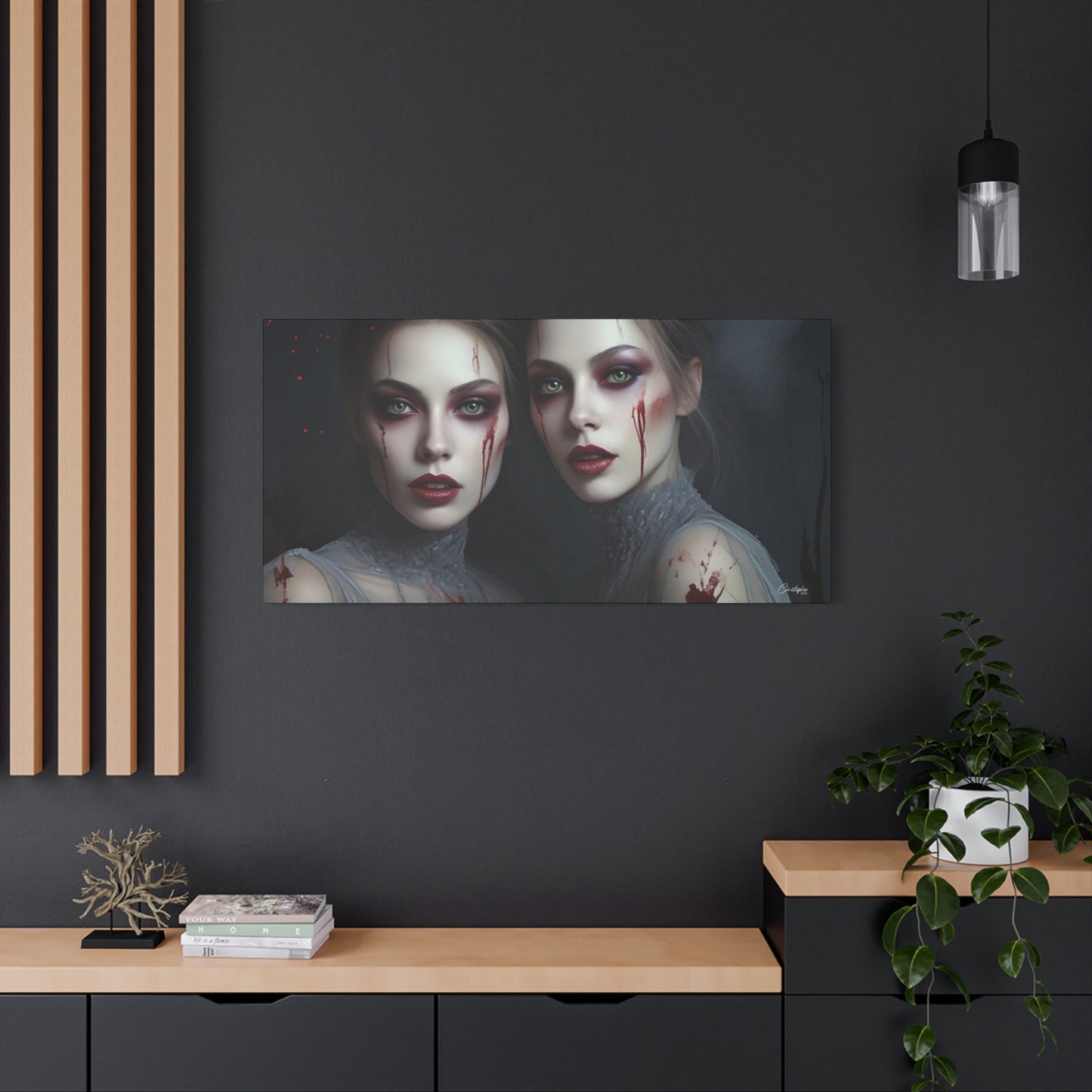 Spooky Art Canvas Print, Matte Canvas, Stretched Wall Decor, Gothic Home Decor, Halloween Art, Unique Gift