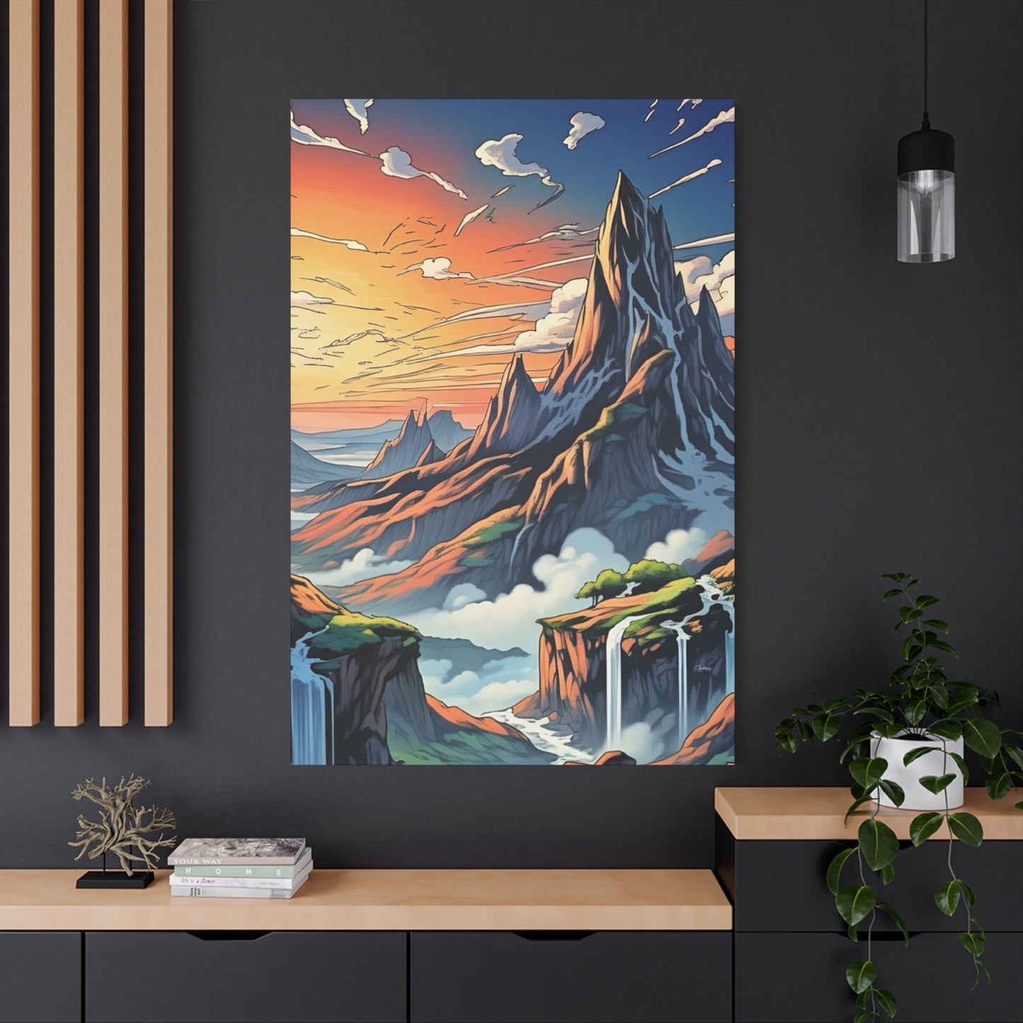 Stretched Canvas Art Print, Mountain Sunrise Landscape Decor, Wall Art for Home, Gift for Nature Lovers, Perfect for Living Room, [...]