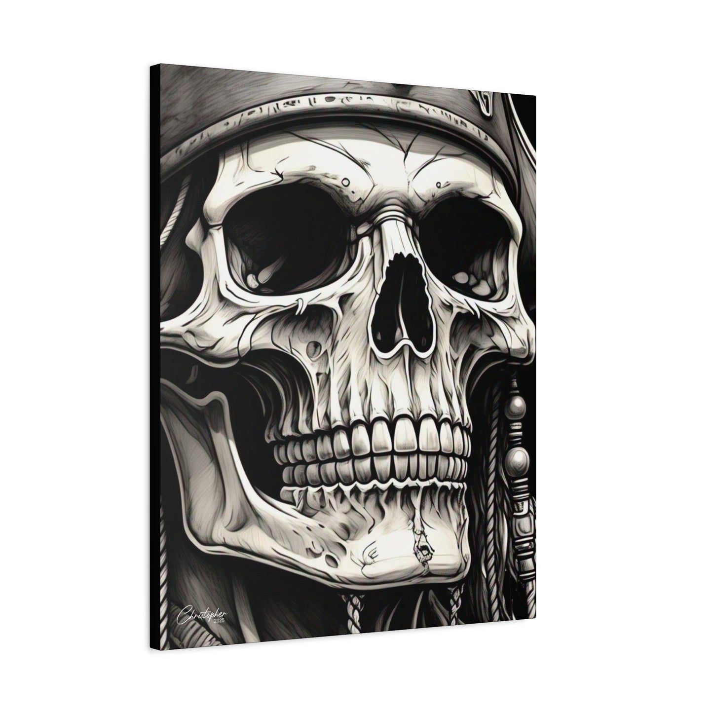 Pirate Skull Canvas Art - Edgy Gothic Decor, Wall Art for Halloween, Gothic Home Decor, Pirate Theme, Gift for Him