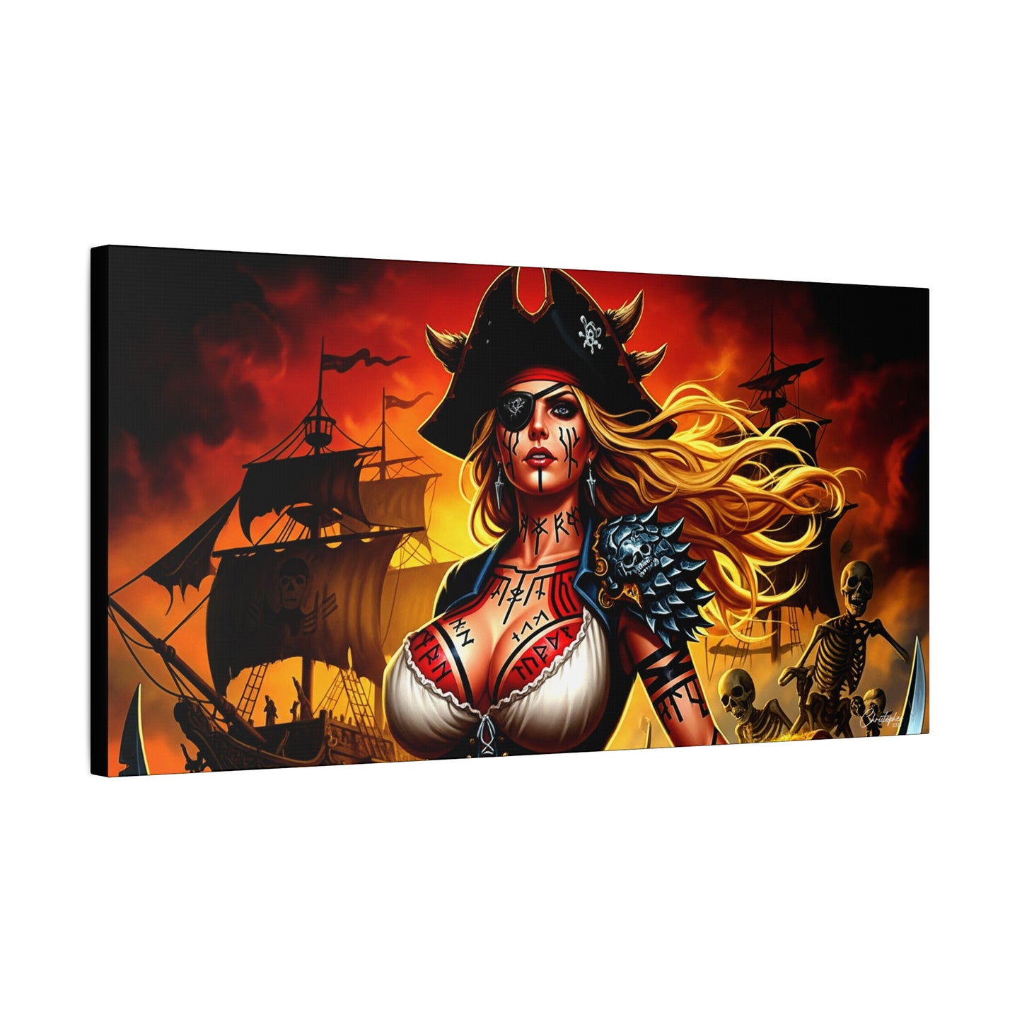 Bold Pirate Canvas Print, Nautical Wall Art, Gothic Home Decor, Pirate Lover Gift, Spooky Halloween Decoration, Adventure Wall Hanging