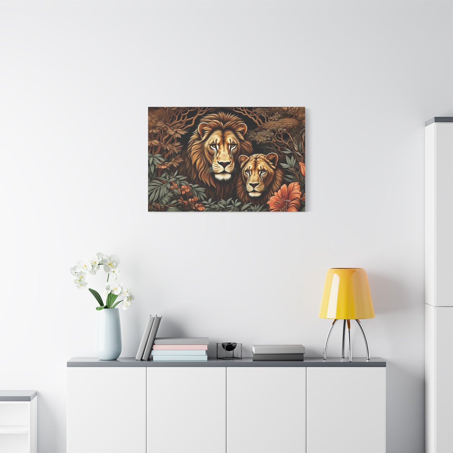 Majestic Lion Family Canvas Wall Art, Animal Lovers Decor, Wildlife Home Accent, Gift for Nature Enthusiasts, Meaningful Family Art