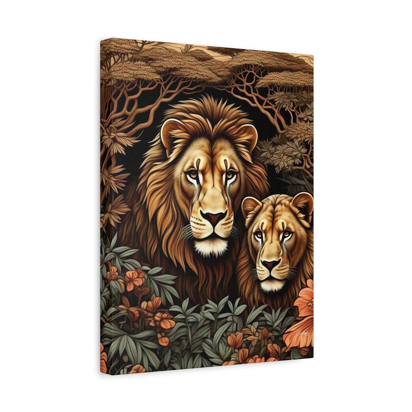 Majestic Lion Family Canvas Wall Art, Animal Lovers Decor, Wildlife Home Accent, Gift for Nature Enthusiasts, Meaningful Family Art