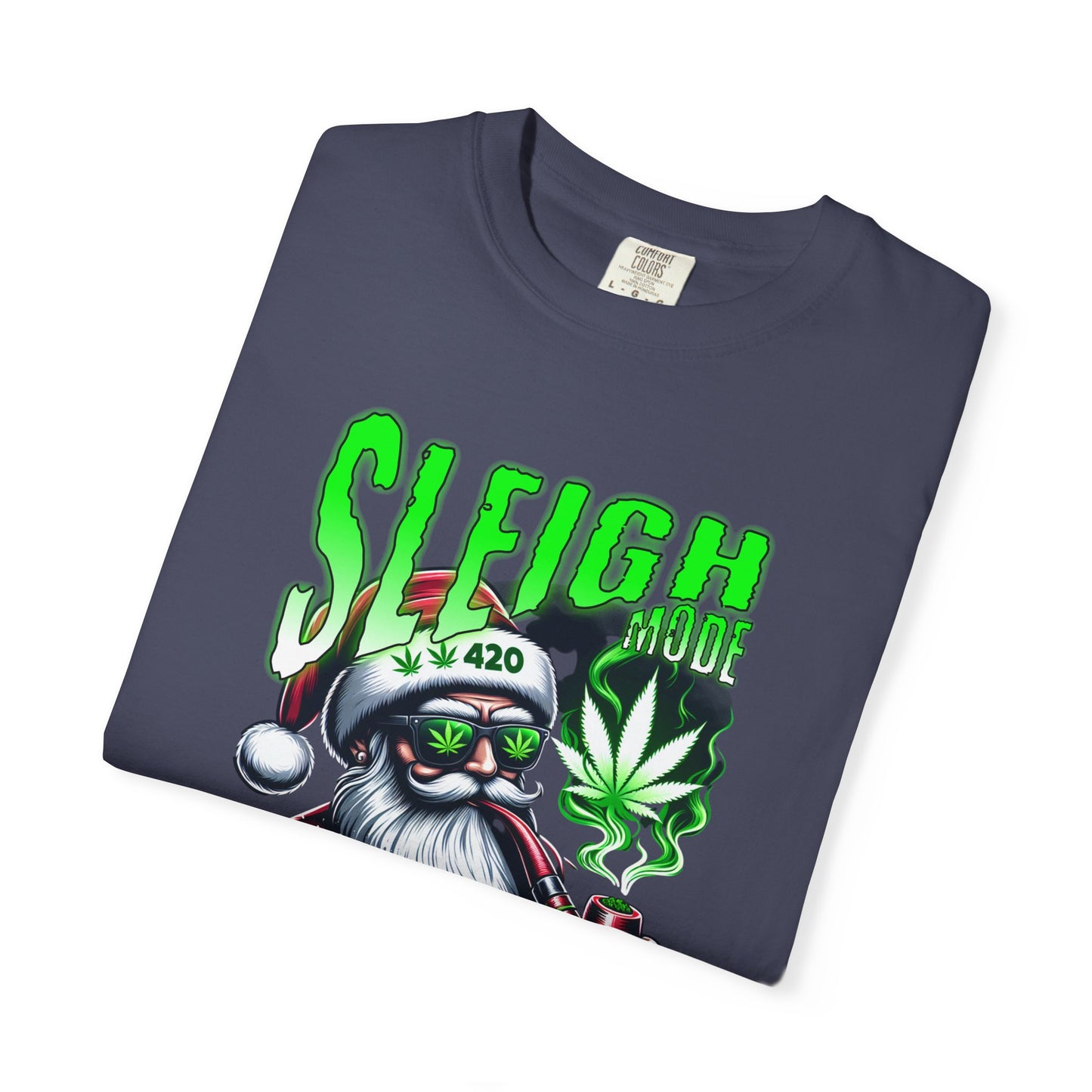 Sleigh Joe Graphic Tee, Unisex Holiday T-Shirt, Funny Christmas Shirt, Cannabis Santa Gift, Unique Tee for Parties