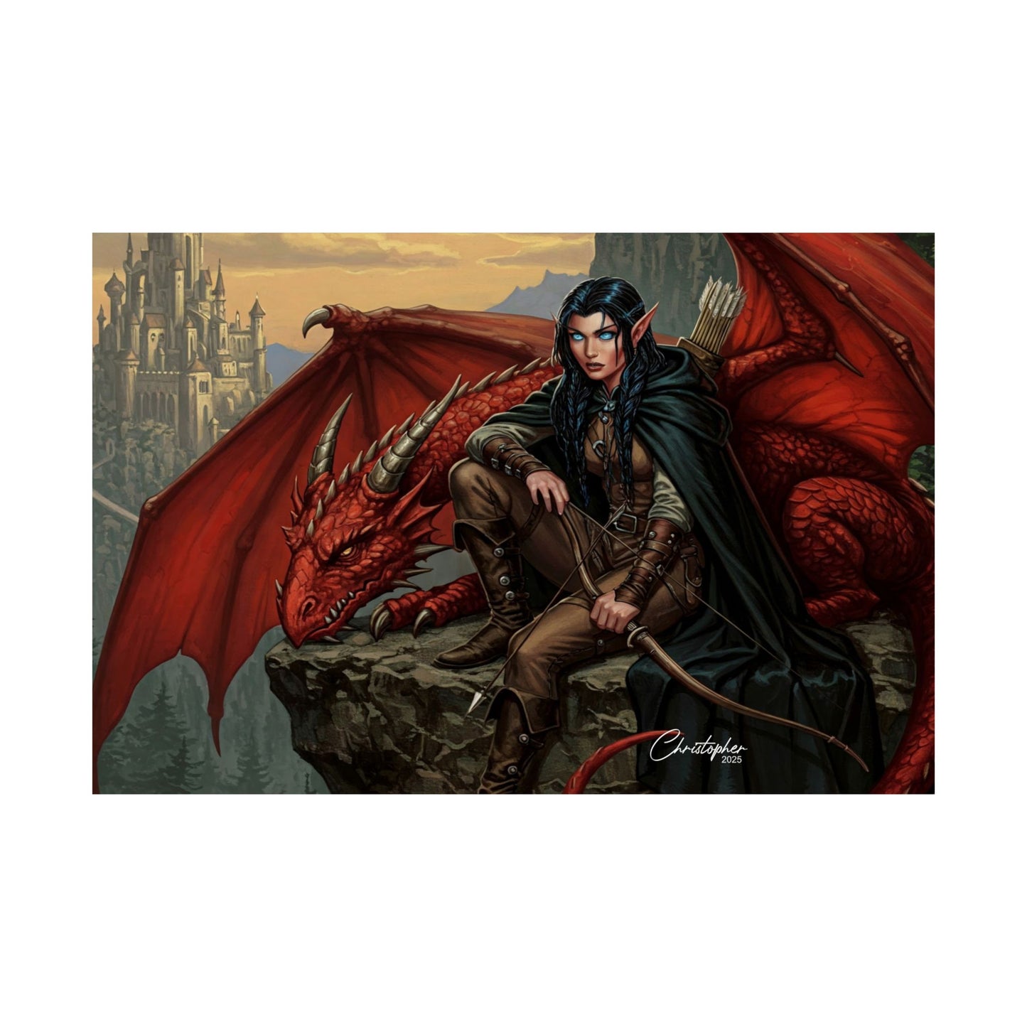 Fantasy Art Print, Wall Decor, Dragon Poster, Matte Finished Art, Gift for Fantasy Lovers, Home Decor, Fantasy Wall Art