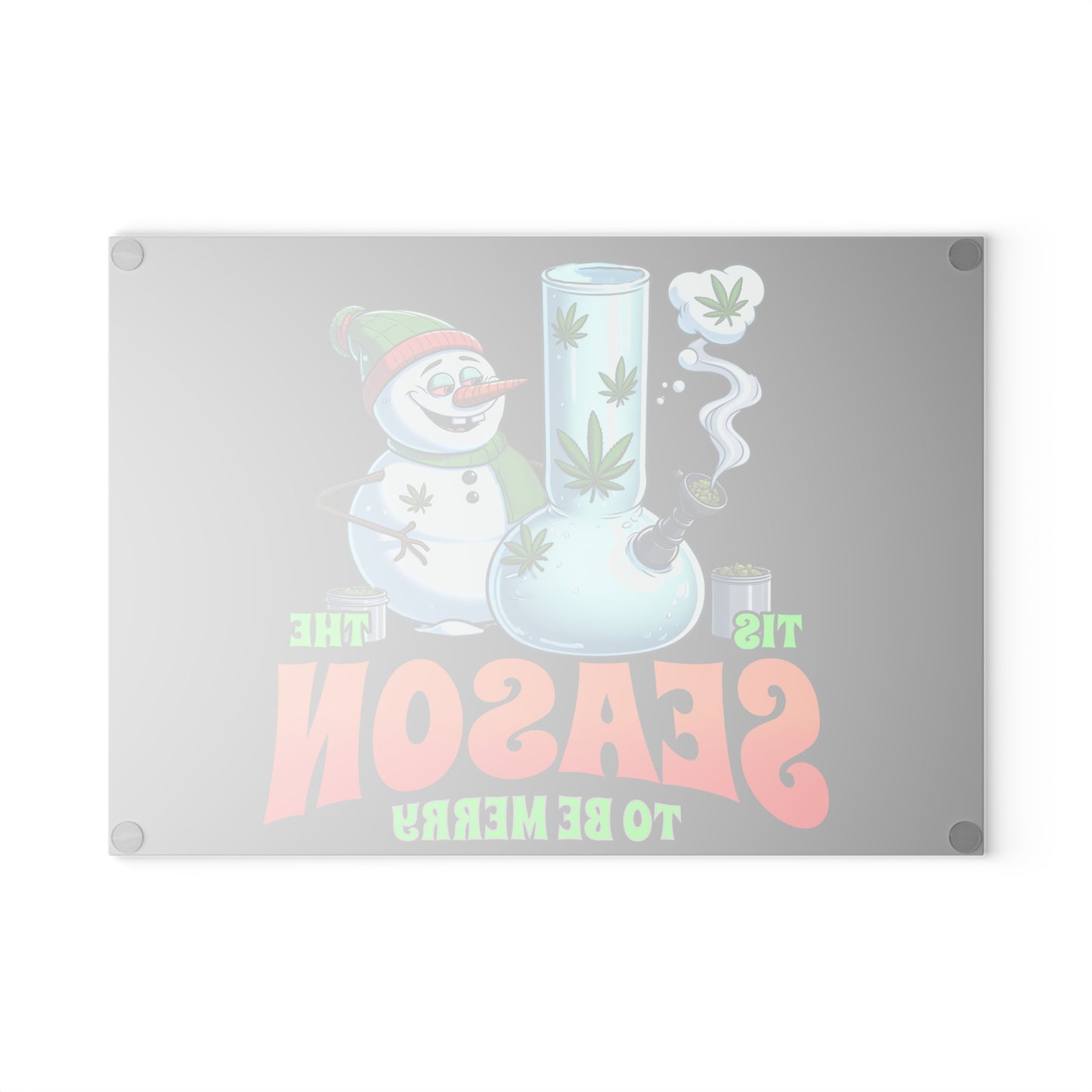 Festive Glass Cutting Board - 'Tis the Season to Be Merry, Holiday Kitchen Decor, Unique Gift for Chefs, Stoner Decor, Christmas Party [...]