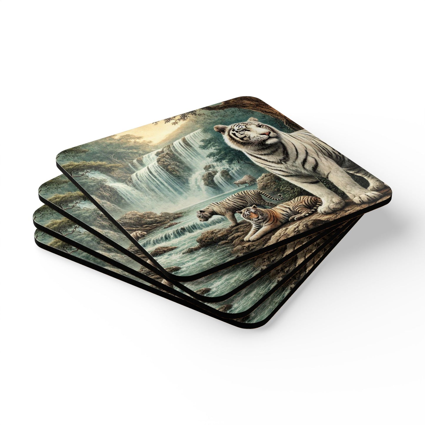 Nature-Inspired Cork Coaster Set, Eco-Friendly Drink Coasters, Animal Lover Gift, Home Décor Coasters, Wildlife Table Accessories
