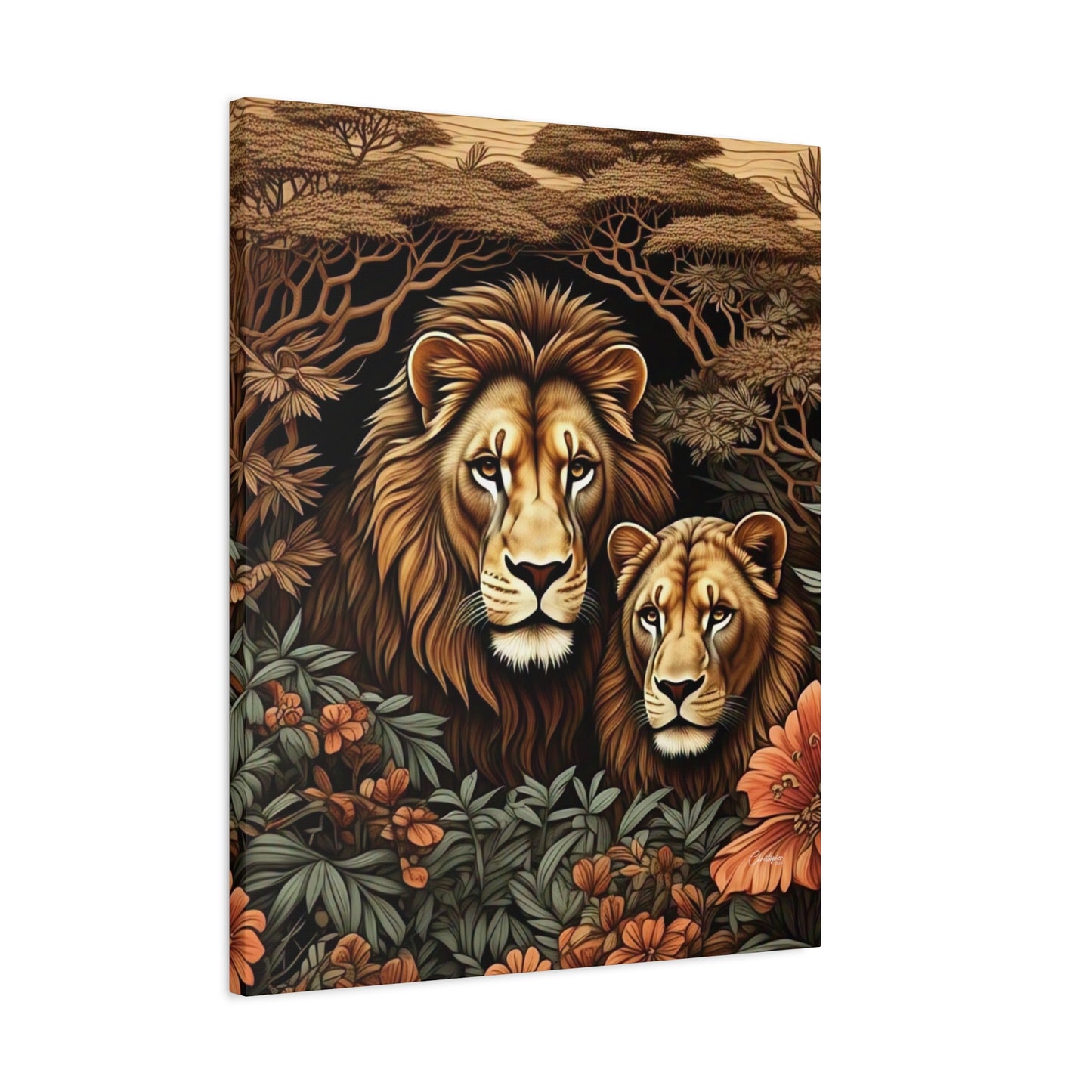 Majestic Lion Family Canvas Wall Art, Animal Lovers Decor, Wildlife Home Accent, Gift for Nature Enthusiasts, Meaningful Family Art