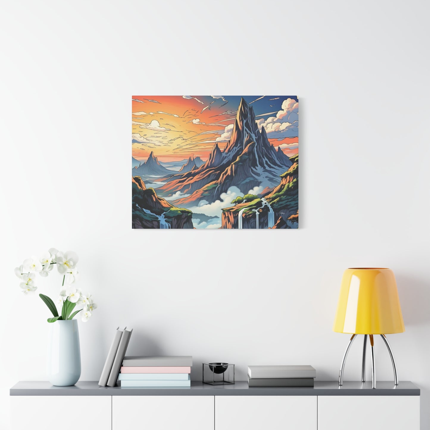 Stretched Canvas Art Print, Mountain Sunrise Landscape Decor, Wall Art for Home, Gift for Nature Lovers, Perfect for Living Room, [...]