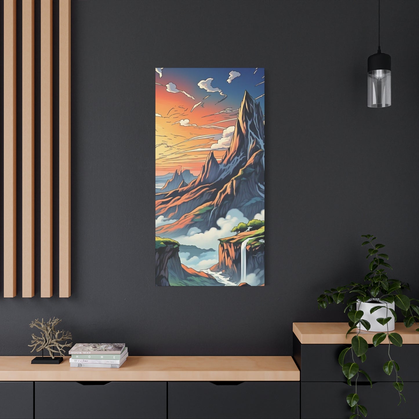 Stretched Canvas Art Print, Mountain Sunrise Landscape Decor, Wall Art for Home, Gift for Nature Lovers, Perfect for Living Room, [...]