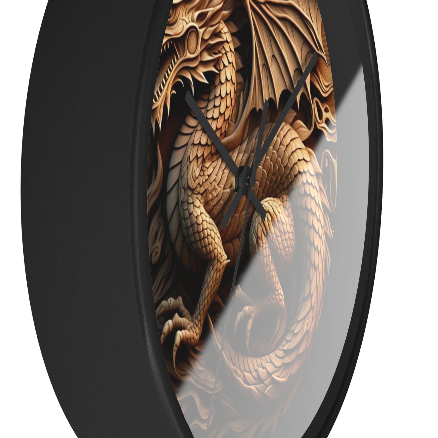 Dragon Carved Wall Clock, Mythical Decor for Fantasy Lovers, Unique Gift for Home, Office, and Collectors, Perfect for Halloween