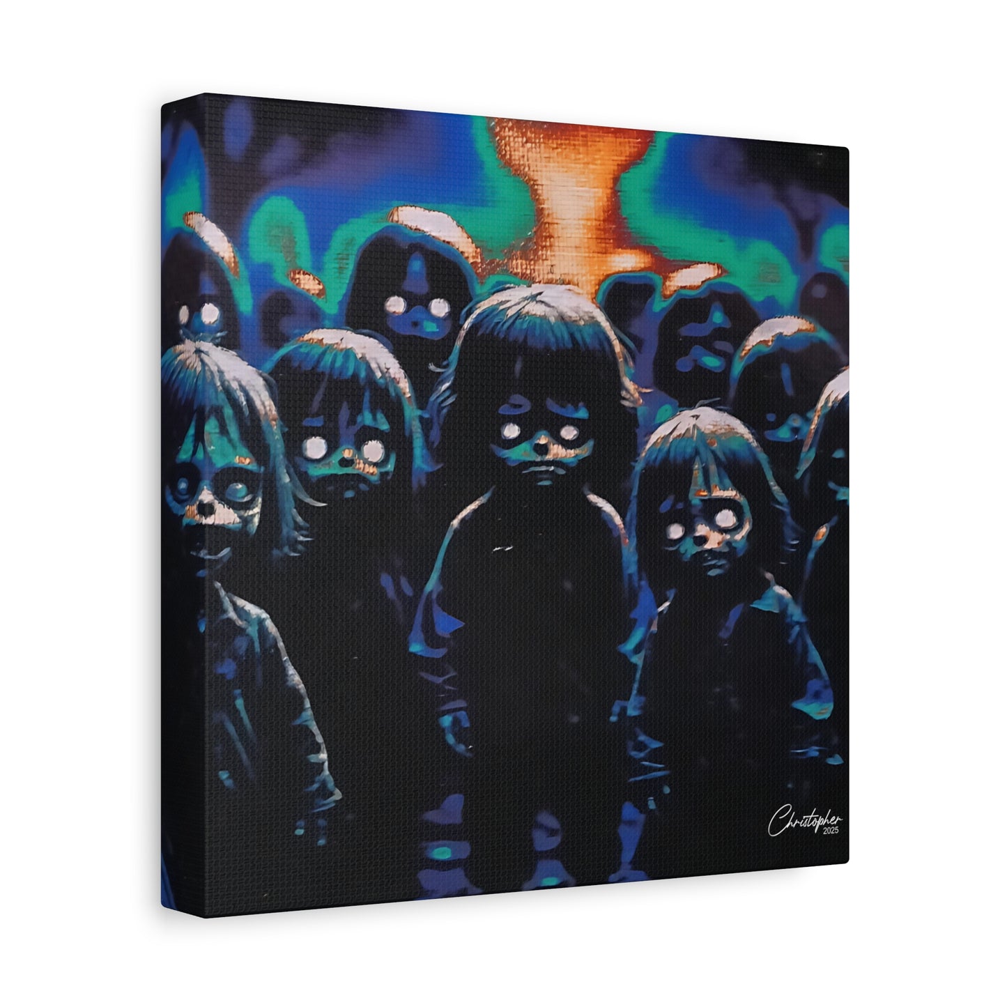 Original Laser Engraved Art, Full Wrapped Edges, Matte Canvas, Stretched, 1.25"