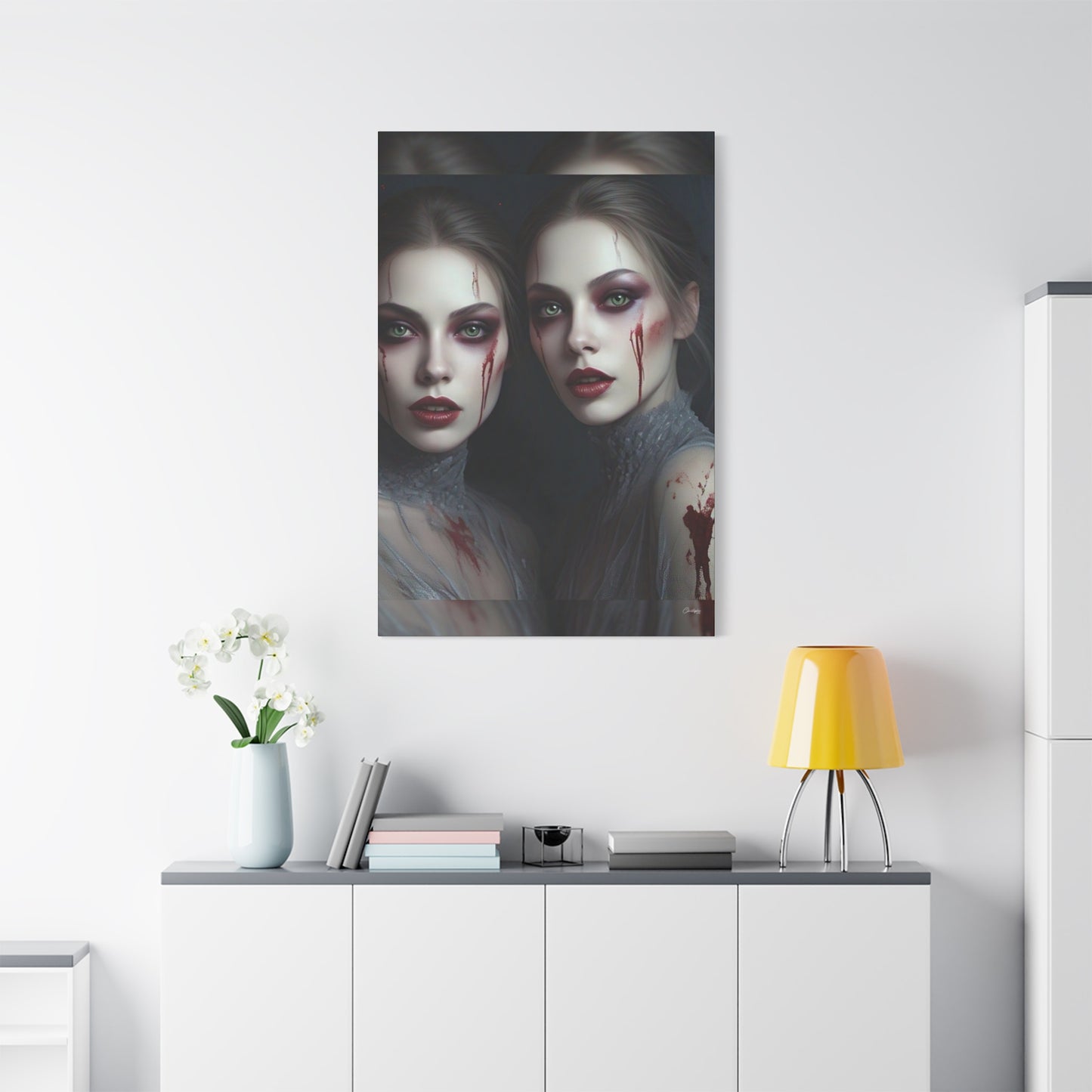 Spooky Art Canvas Print, Matte Canvas, Stretched Wall Decor, Gothic Home Decor, Halloween Art, Unique Gift