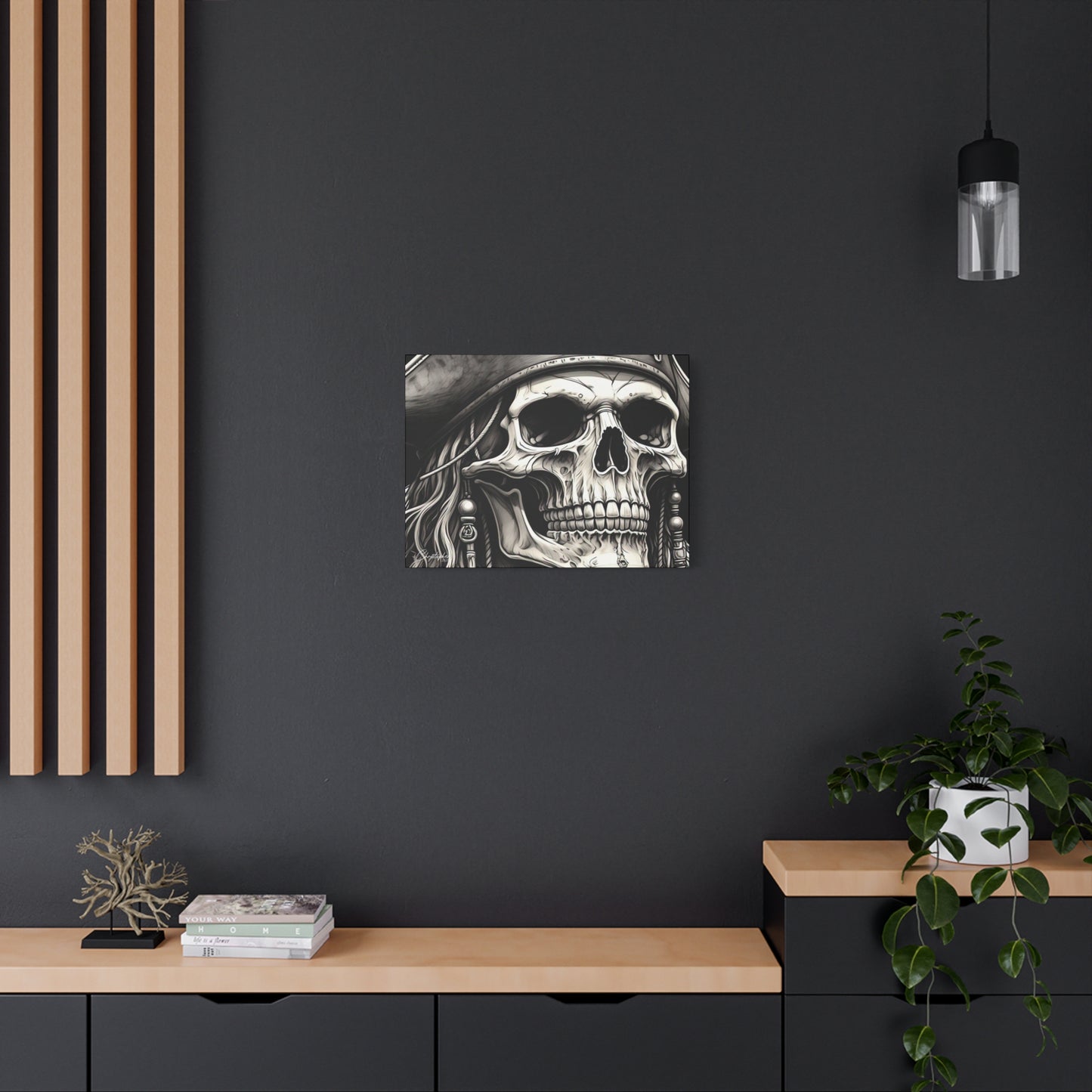 Pirate Skull Canvas Art - Edgy Gothic Decor, Wall Art for Halloween, Gothic Home Decor, Pirate Theme, Gift for Him