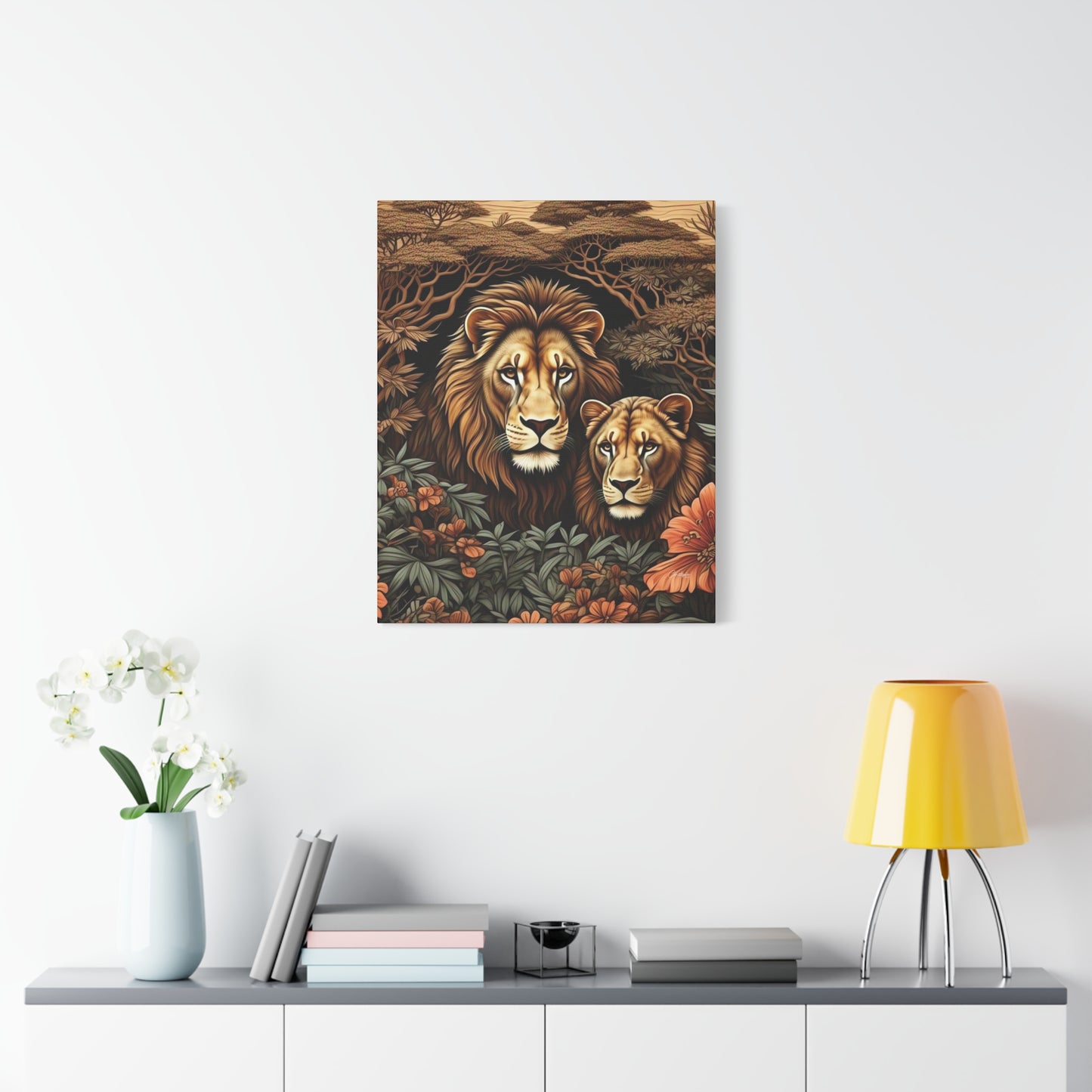 Majestic Lion Family Canvas Wall Art, Animal Lovers Decor, Wildlife Home Accent, Gift for Nature Enthusiasts, Meaningful Family Art