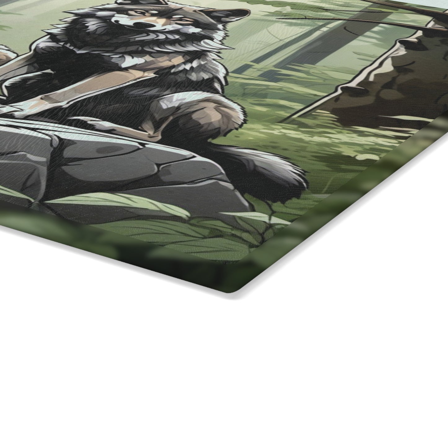 Wolf Art Glass Cutting Board - Nature Lover Gift for Kitchen