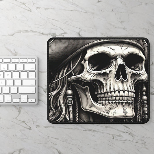 Skull Gaming Mouse Pad | Pirate Decor, Gamer Gift, Desktop Accessories, Unique Computer Gear, Halloween Style