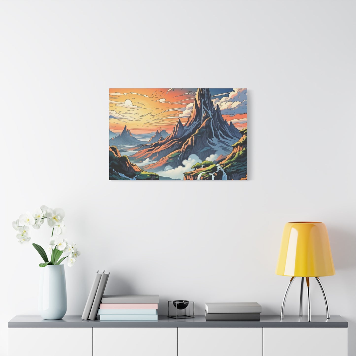Stretched Canvas Art Print, Mountain Sunrise Landscape Decor, Wall Art for Home, Gift for Nature Lovers, Perfect for Living Room, [...]
