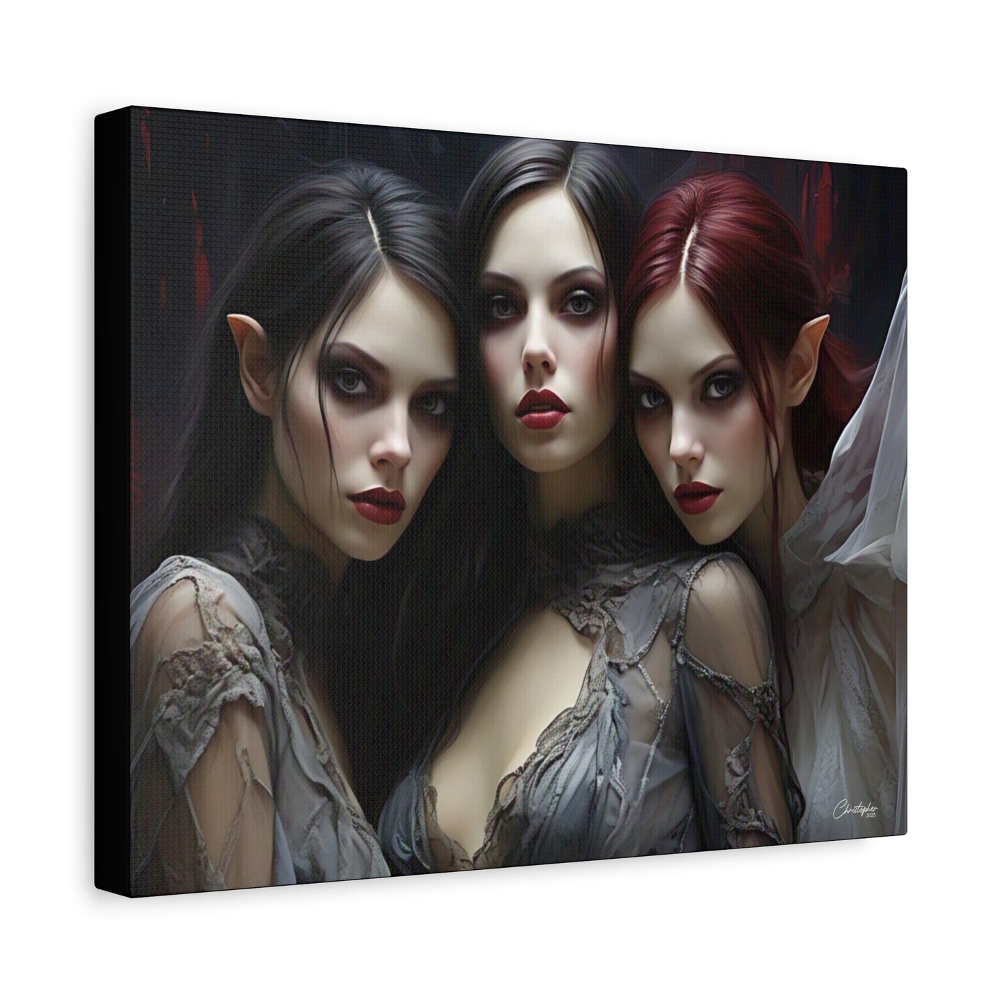Gothic Wall Art Canvas, Fantasy Home Decor, Unique Gift for Halloween, Witchy Vibe Art, Dark Aesthetic Room Decor
