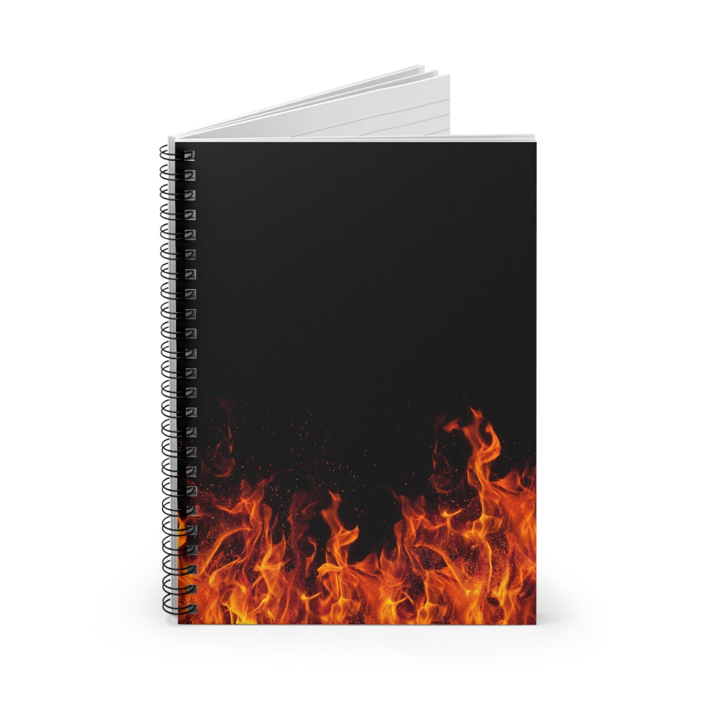 Fiery Spiral Notebook - P, Back to School, Flame Design