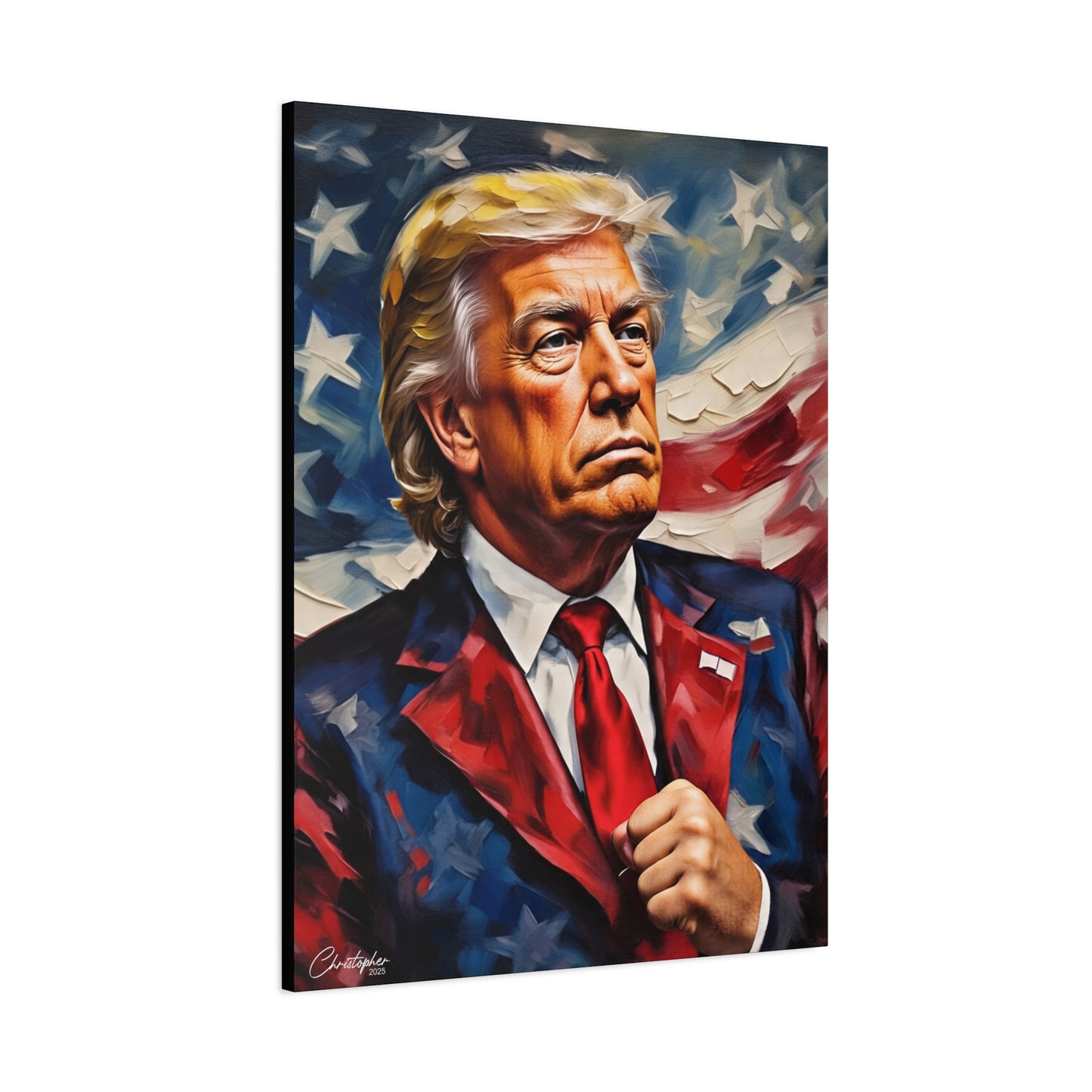Patriotic Canvas Art, Stretched Wall Decor, Home Office, Gifts for Republicans, Political Enthusiasts, Americana Artwork