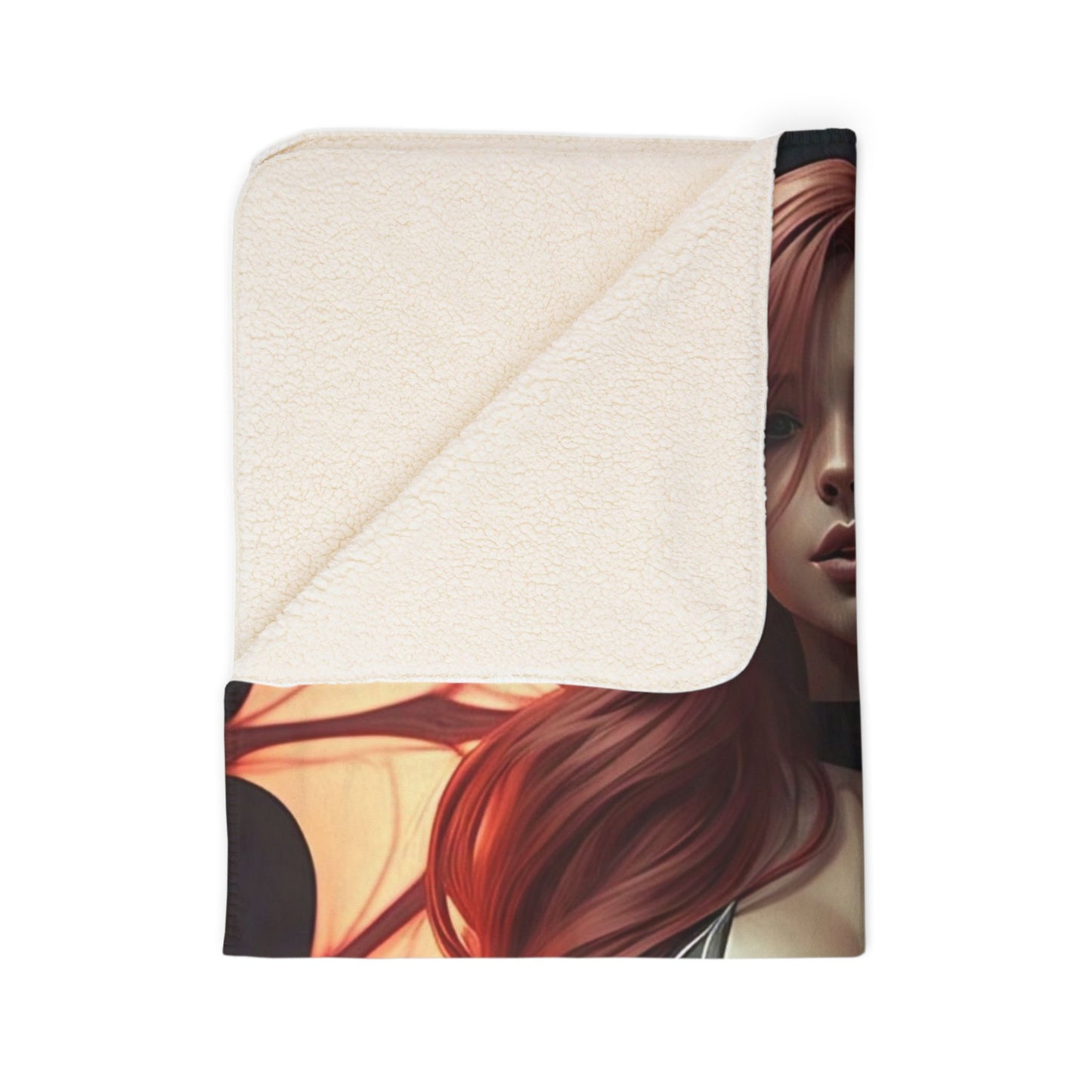 Cozy Demoness Fleece Sherpa Blanket | Warm Throws, Halloween Decor, Gothic Home, Fantasy Gifts, Cozy Nights