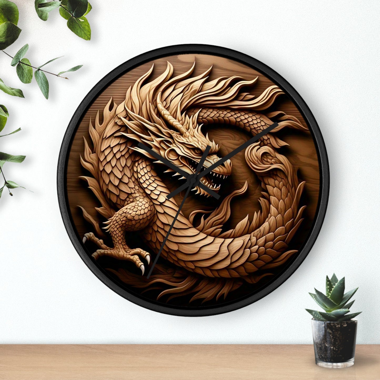 Dragon Wall Clock - Asian Inspired Decor, Fantasy Home Accent, Gift for Dragon Lovers, Unique Wall Art, Timeless Elegance