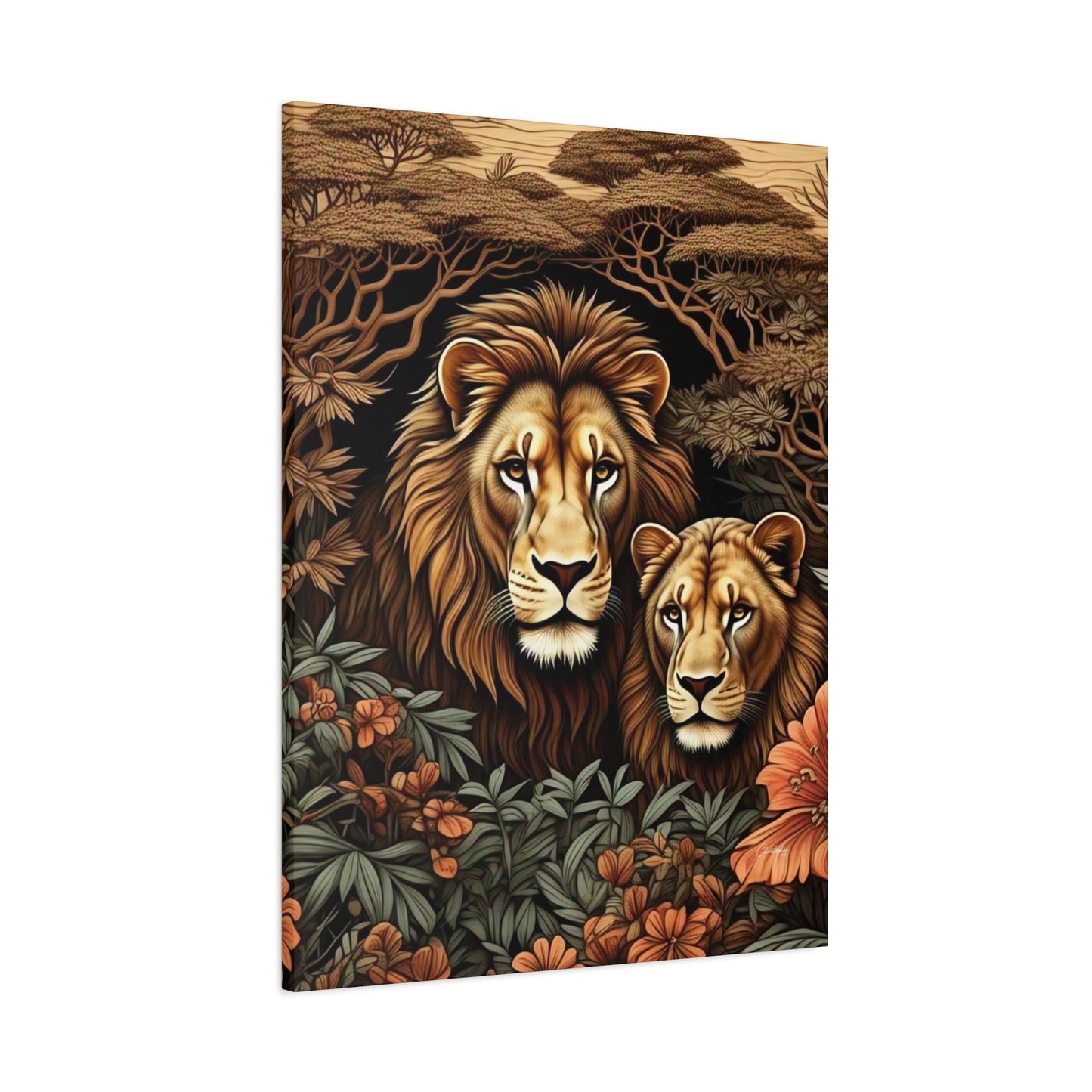 Majestic Lion Family Canvas Wall Art, Animal Lovers Decor, Wildlife Home Accent, Gift for Nature Enthusiasts, Meaningful Family Art
