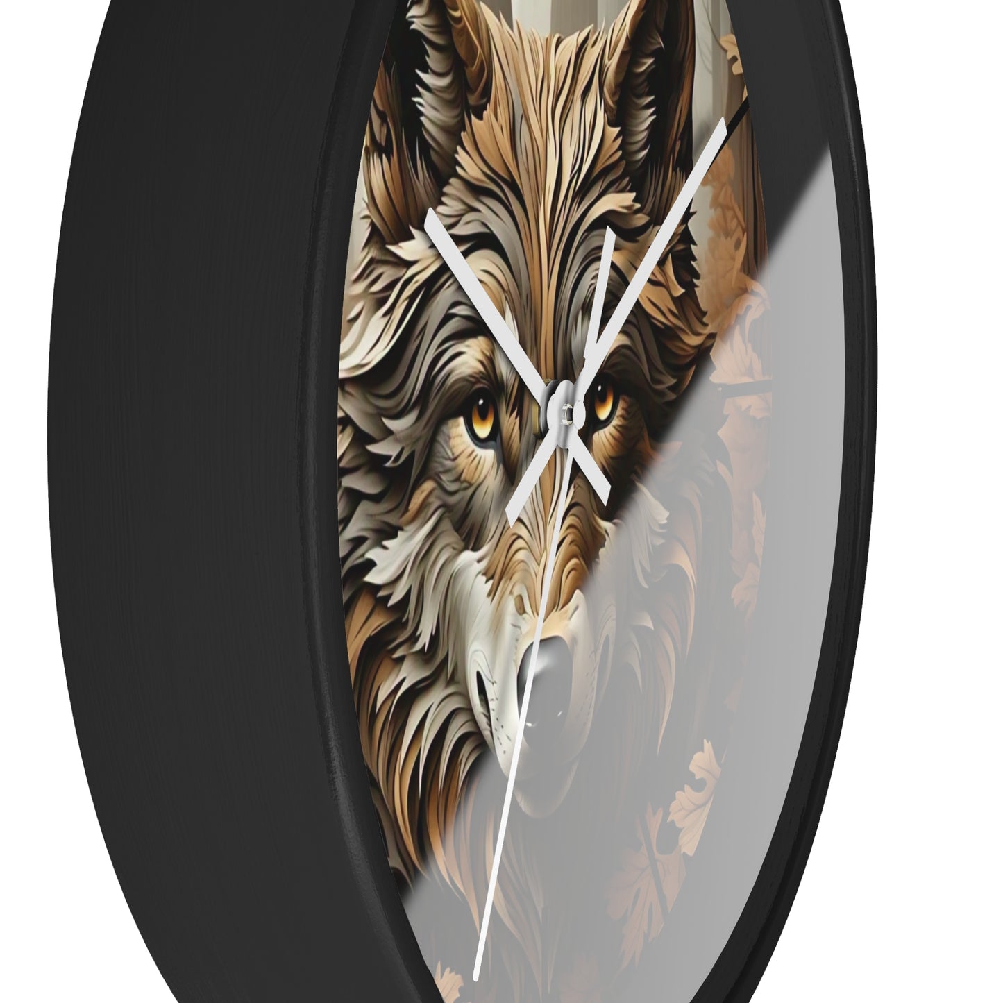 Wolf-Themed Wall Clock | Rustic Home Decor, Animal Lovers Gift, Woodland Lodge Accent, Nature-Inspired Wall Art, Unique Timepiece