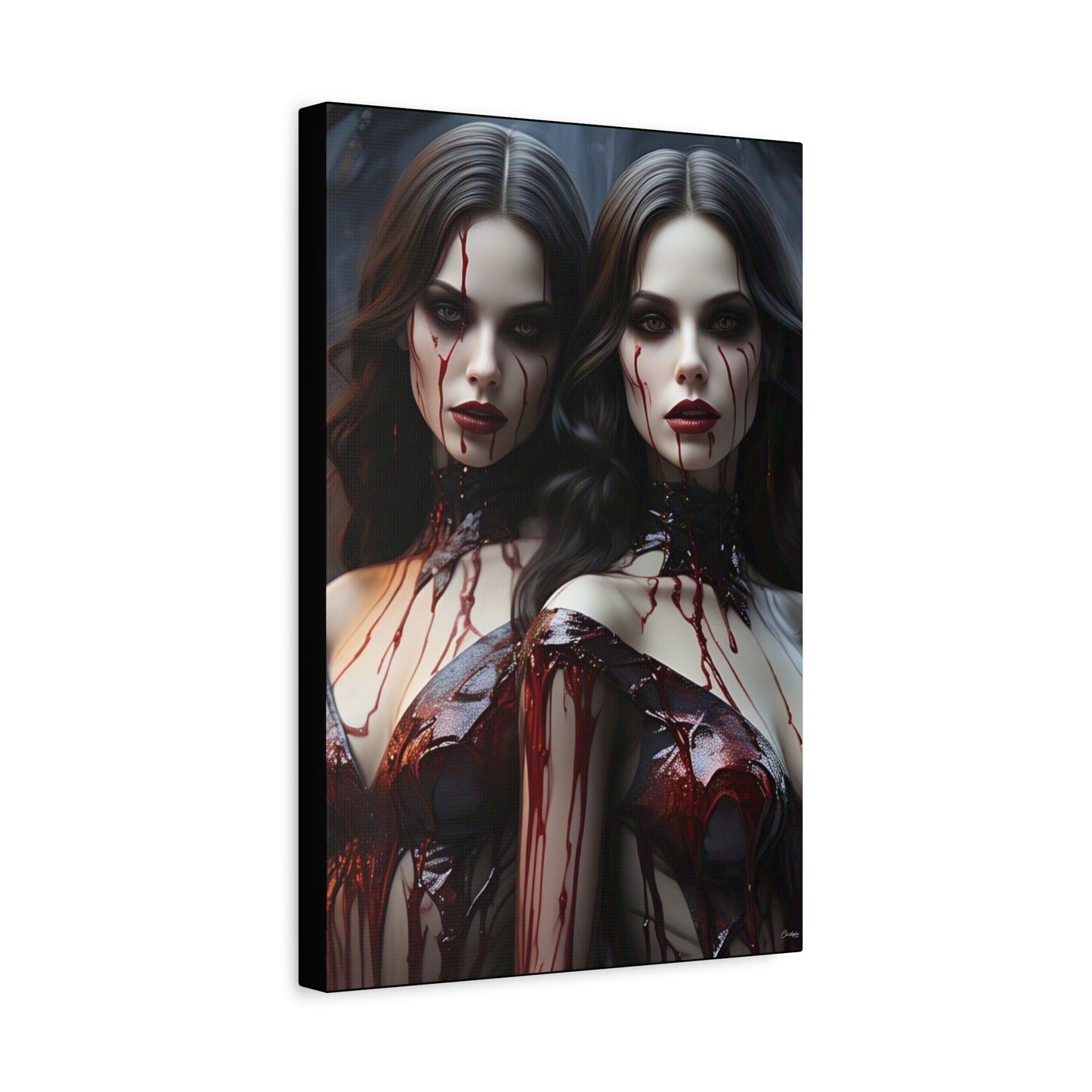 Gothic Vampire Canvas Art, Wall Decor, Horror Artwork, Halloween Home Decor, Spooky Room Accent, Unique Gift Idea