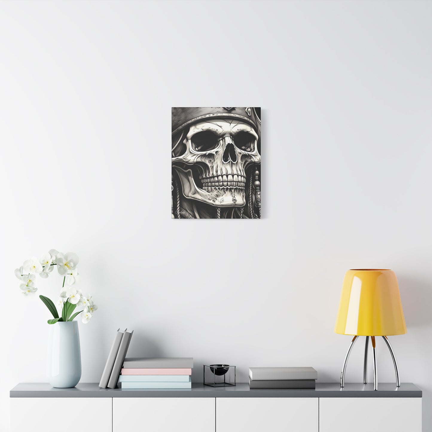 Pirate Skull Canvas Art - Edgy Gothic Decor, Wall Art for Halloween, Gothic Home Decor, Pirate Theme, Gift for Him