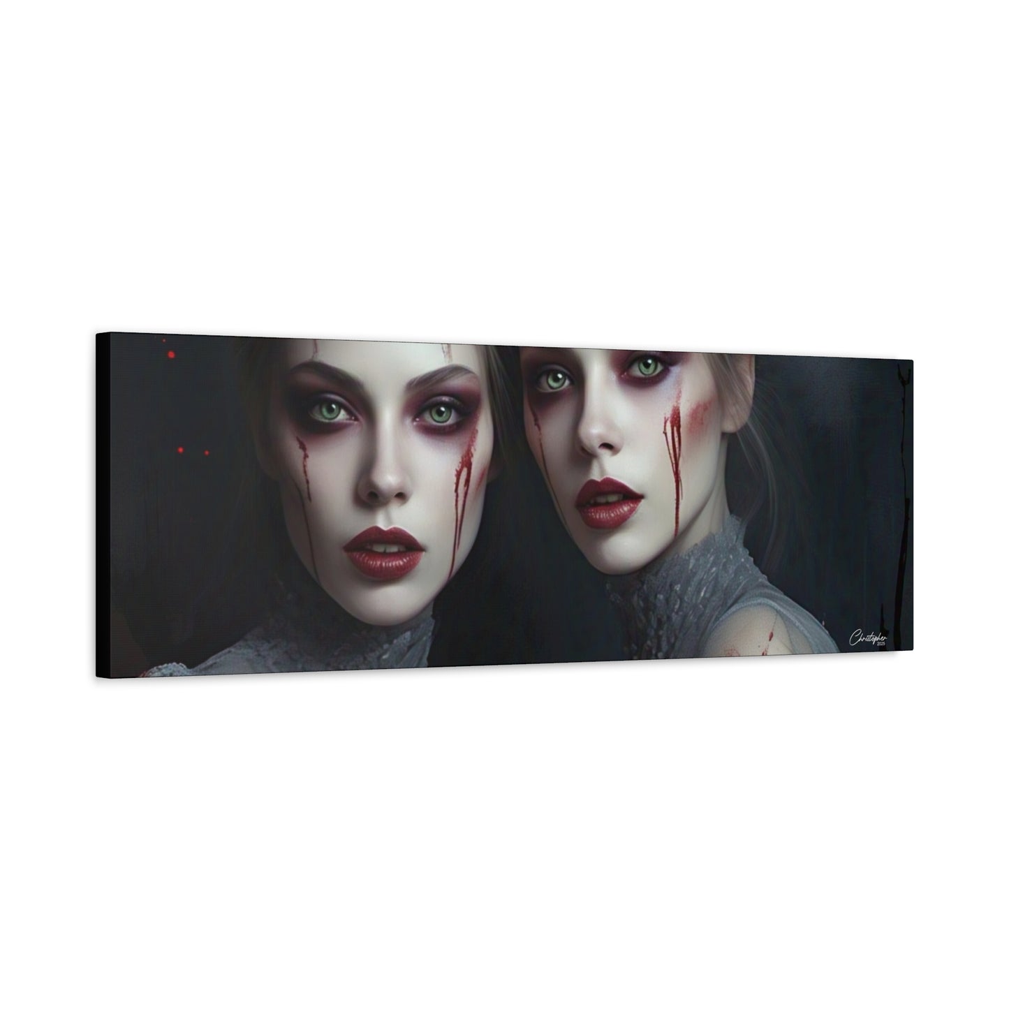 Spooky Art Canvas Print, Matte Canvas, Stretched Wall Decor, Gothic Home Decor, Halloween Art, Unique Gift