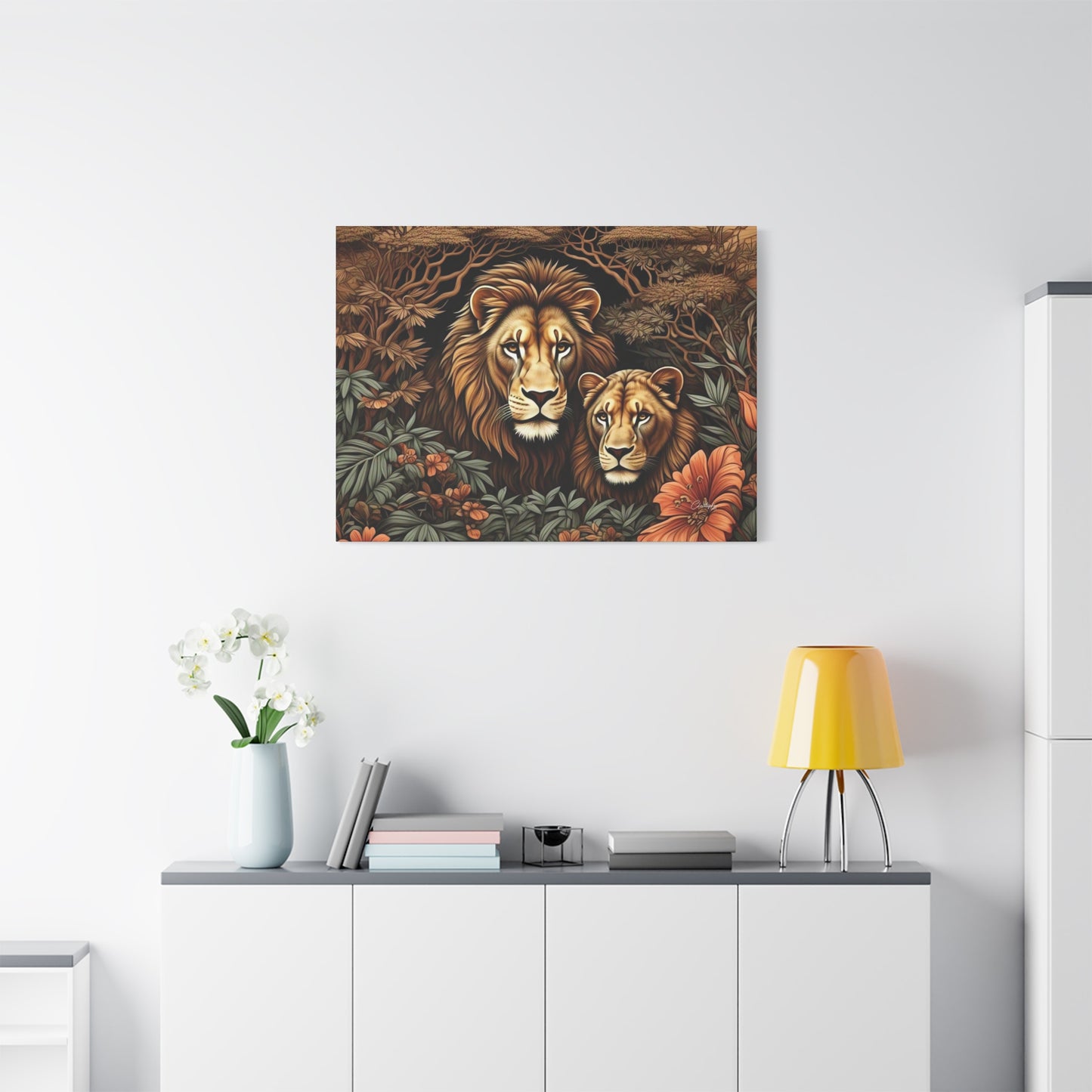 Majestic Lion Family Canvas Wall Art, Animal Lovers Decor, Wildlife Home Accent, Gift for Nature Enthusiasts, Meaningful Family Art