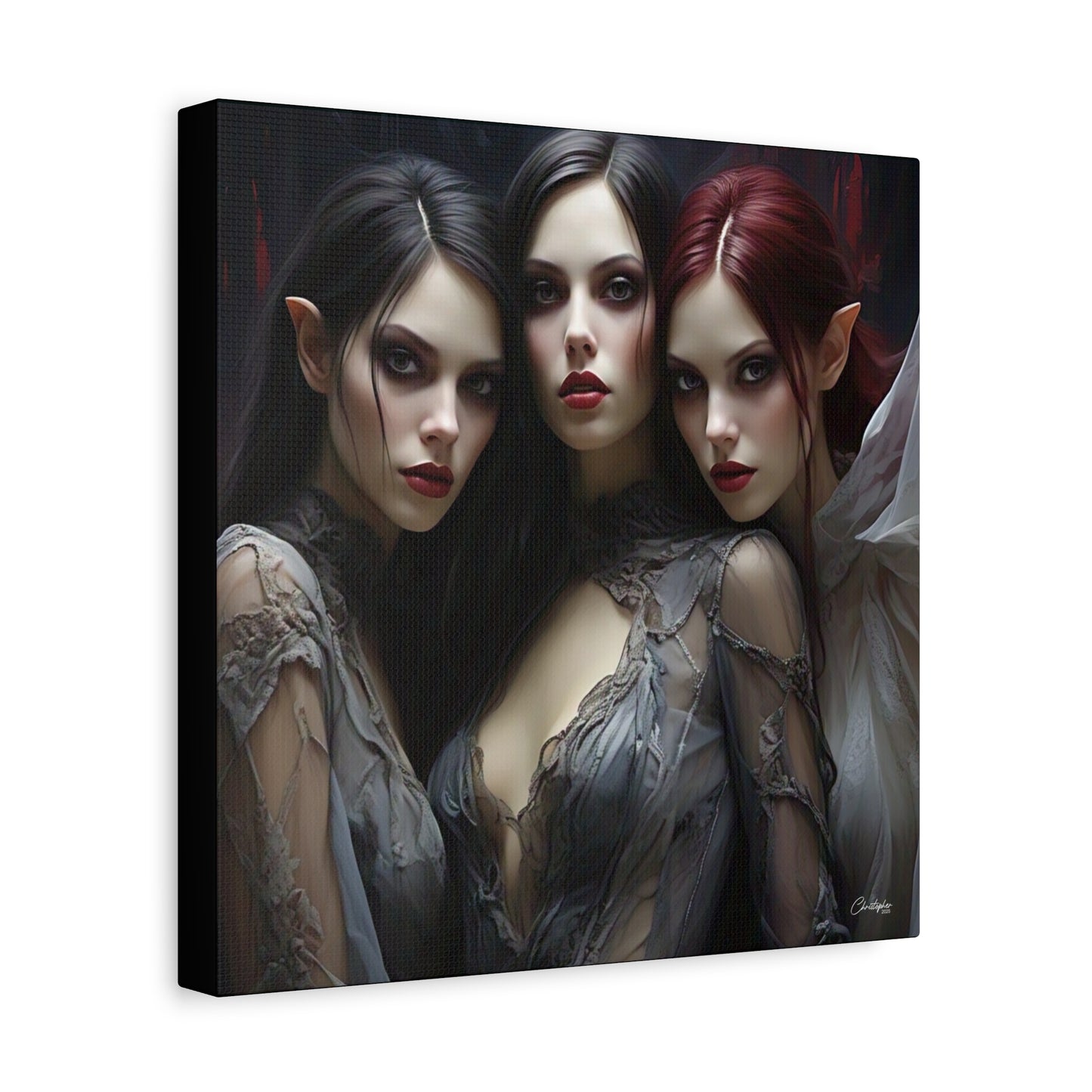 Gothic Wall Art Canvas, Fantasy Home Decor, Unique Gift for Halloween, Witchy Vibe Art, Dark Aesthetic Room Decor