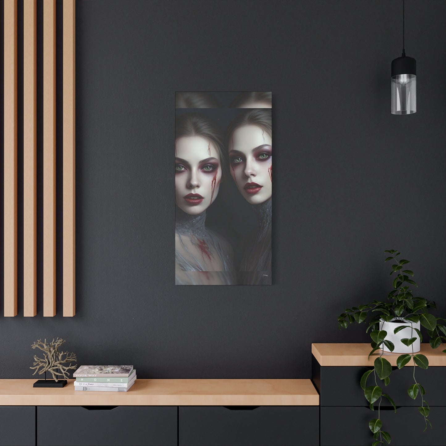 Spooky Art Canvas Print, Matte Canvas, Stretched Wall Decor, Gothic Home Decor, Halloween Art, Unique Gift