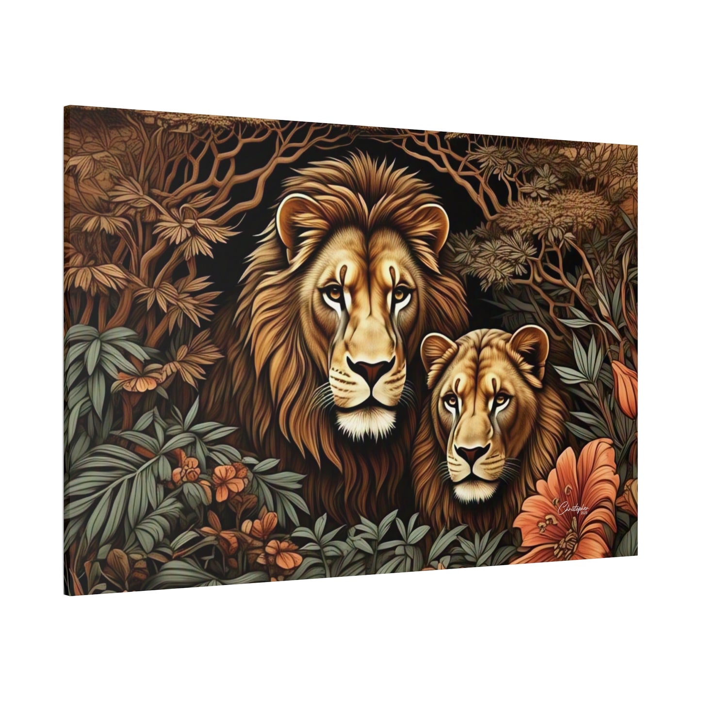 Majestic Lion Family Canvas Wall Art, Animal Lovers Decor, Wildlife Home Accent, Gift for Nature Enthusiasts, Meaningful Family Art