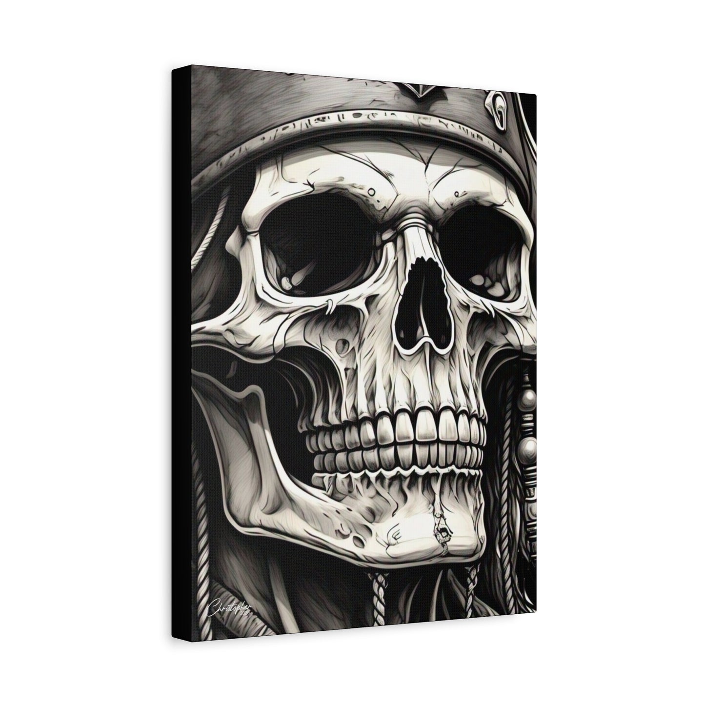Pirate Skull Canvas Art - Edgy Gothic Decor, Wall Art for Halloween, Gothic Home Decor, Pirate Theme, Gift for Him