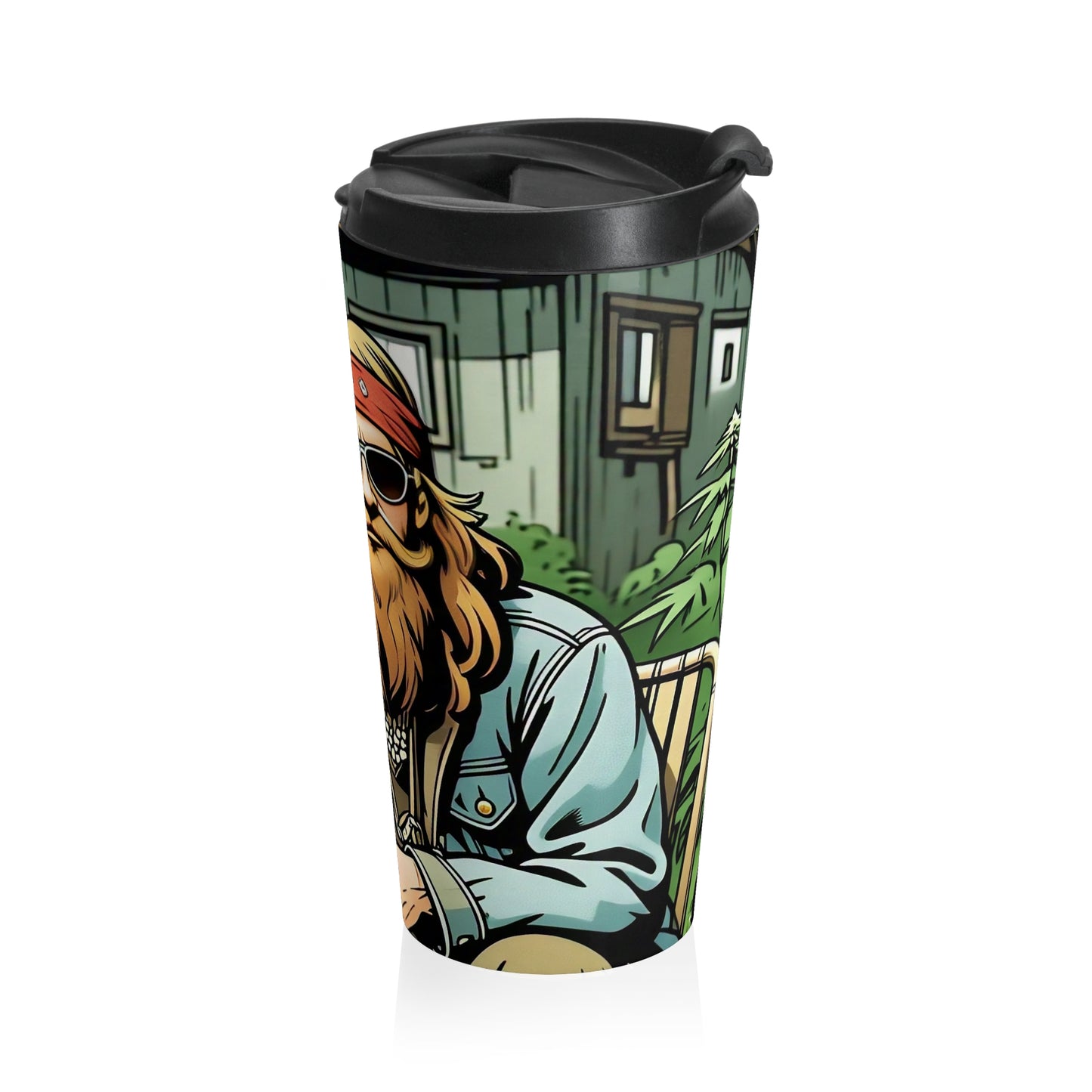 Stainless Steel Travel Mug with Vintage Stoner Design, Perfect for Camping, Road Trips, Gifts for Smokers, Eco-Friendly Mug