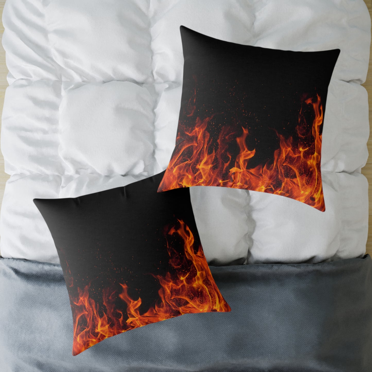 Fiery Flames Square Pillow, Decorative Throw Pillow, Cozy Living Room Accent, Unique Gift, Home Decor for Fire Lovers