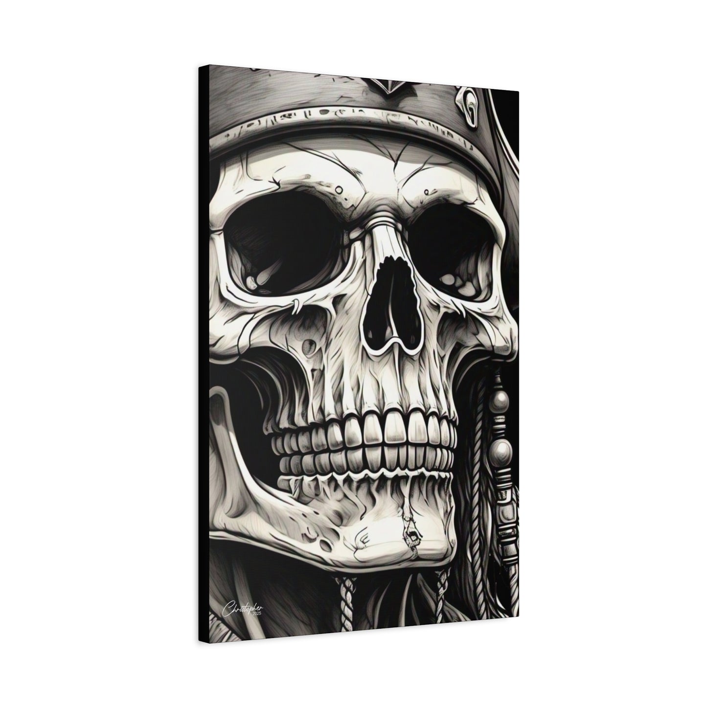 Pirate Skull Canvas Art - Edgy Gothic Decor, Wall Art for Halloween, Gothic Home Decor, Pirate Theme, Gift for Him