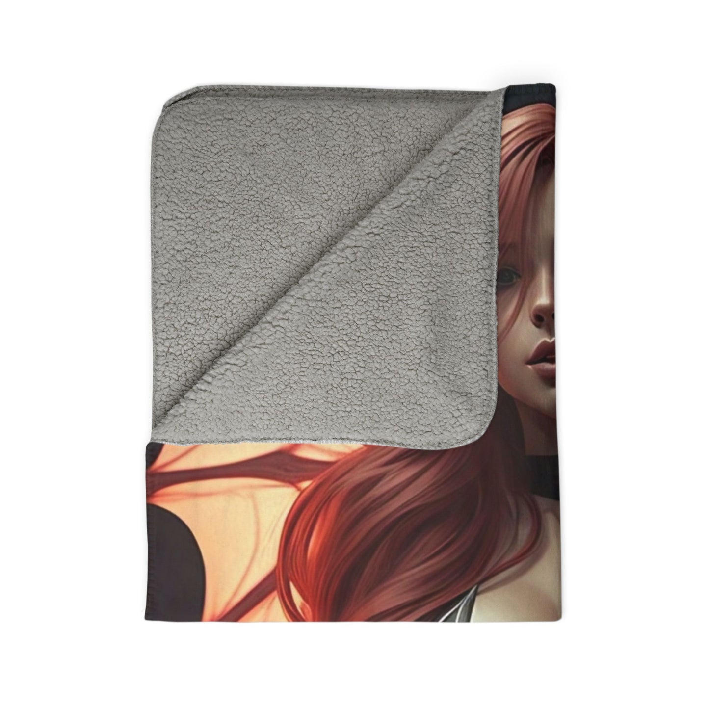 Cozy Demoness Fleece Sherpa Blanket | Warm Throws, Halloween Decor, Gothic Home, Fantasy Gifts, Cozy Nights