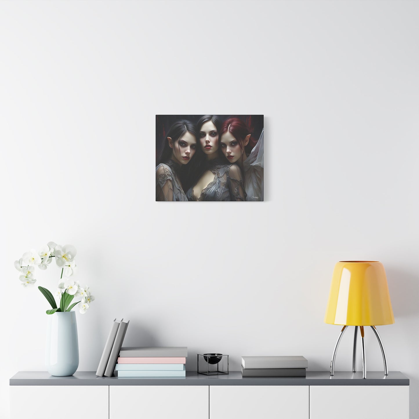 Gothic Wall Art Canvas, Fantasy Home Decor, Unique Gift for Halloween, Witchy Vibe Art, Dark Aesthetic Room Decor