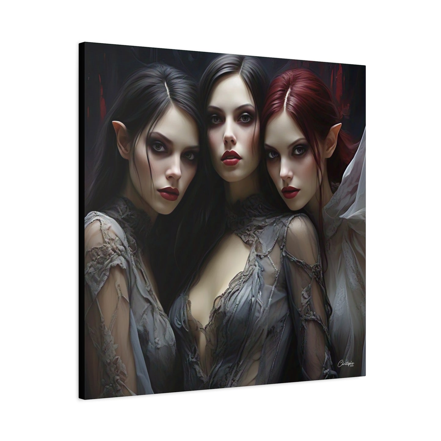 Gothic Wall Art Canvas, Fantasy Home Decor, Unique Gift for Halloween, Witchy Vibe Art, Dark Aesthetic Room Decor