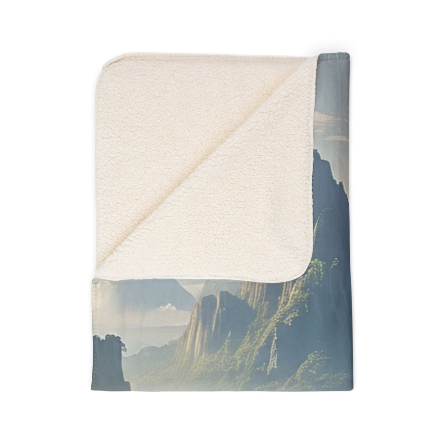 Fleece Sherpa Blanket with Majestic Tiger Landscape | Cozy Gift for Nature Lovers, Home Decor, Camping, Holiday Snuggles