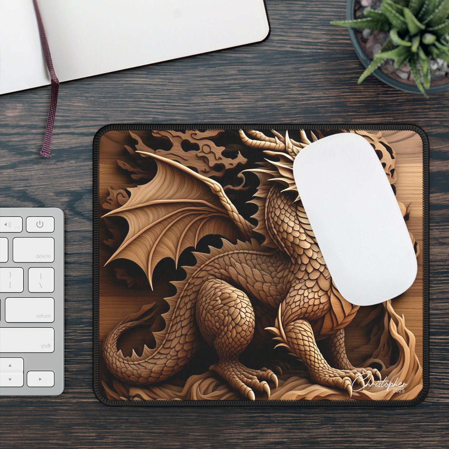 Dragon Gaming Mouse Pad, Fantasy Home Office Decor, Gift for Gamers, Unique Desk Accessory, Dragon Lover Mouse Pad